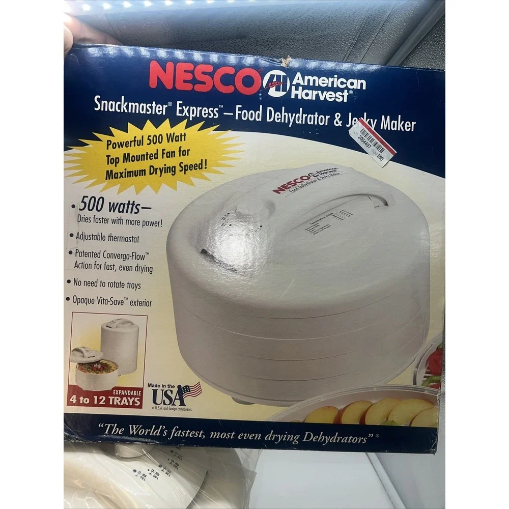 NESCO American Harvest FD60 Food Dehydrator 500W Snackmaster Express Jerky Maker